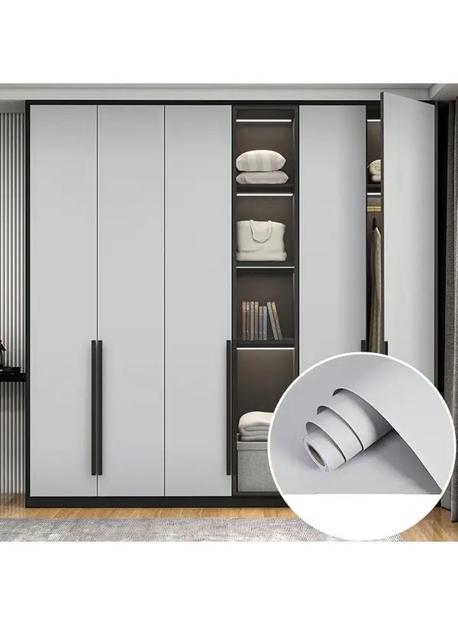 Light Gray Geometric Anime Vinyl Wallpaper 40cm x 900cm Matte Detachable Wood Surface - Image 5